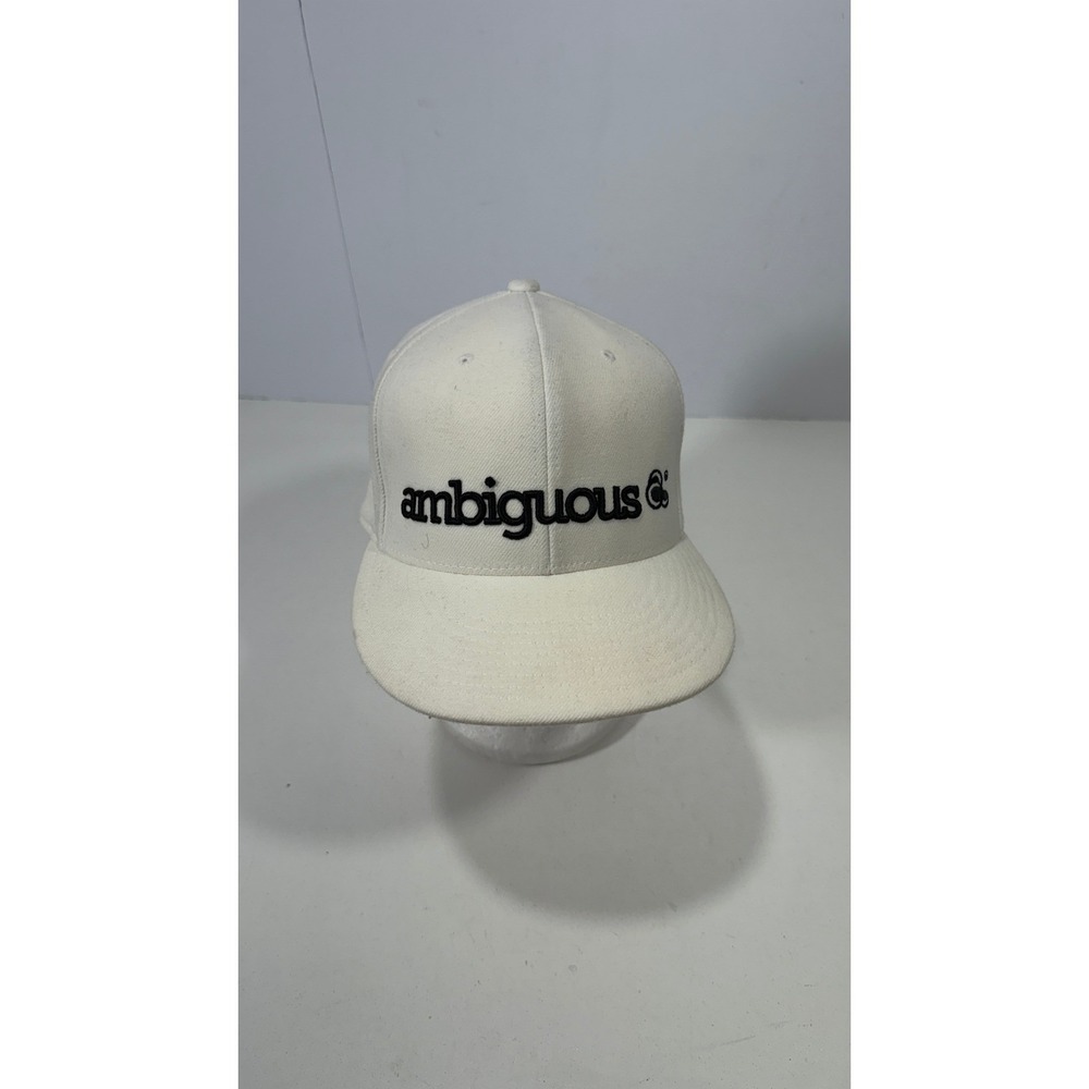 Ambiguous Skateboarding White 210 Fitted Flexfit Hat Cap Size 7 1/4 - 7 5/8